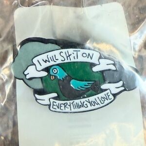 Humorous Pigeon Enamel Pin